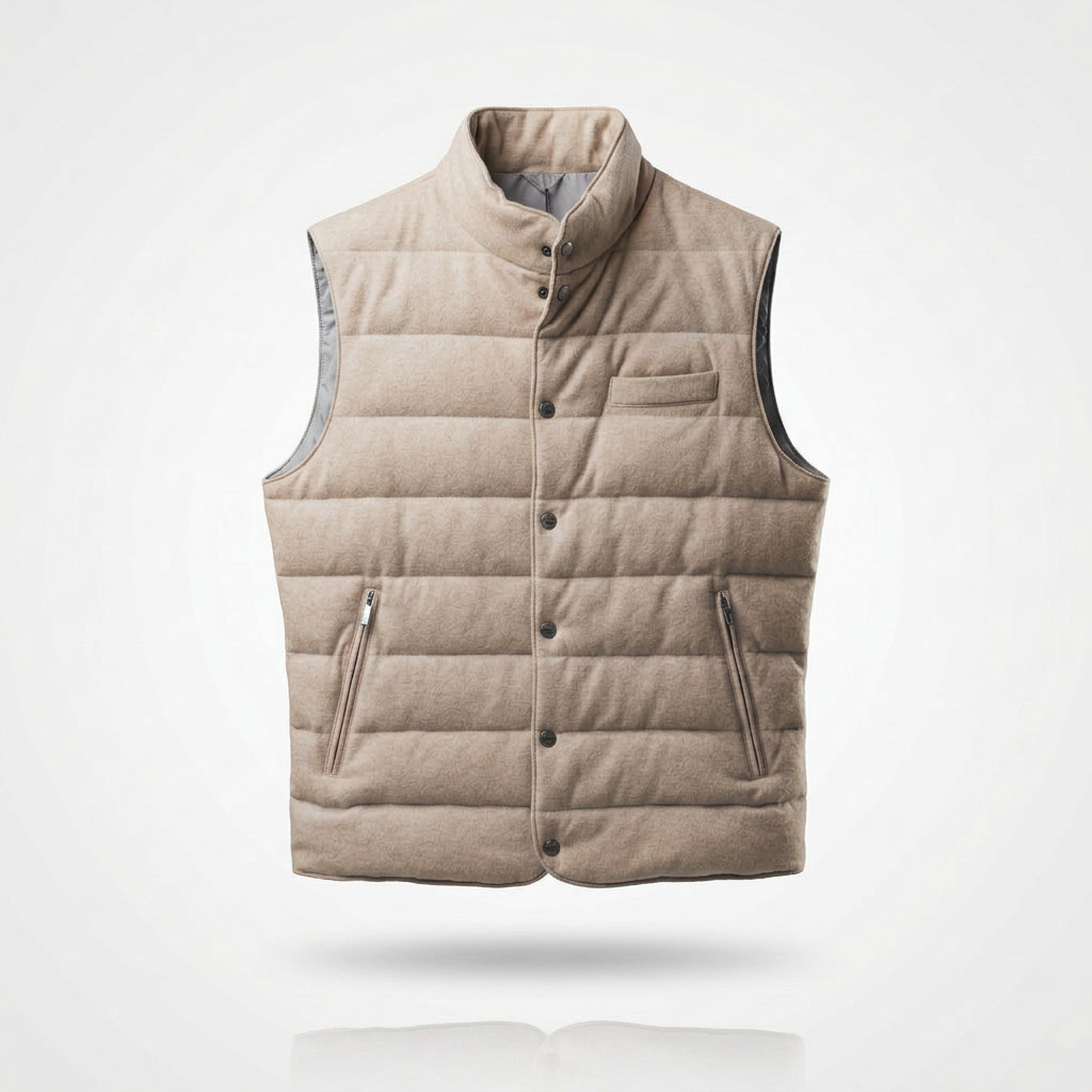 Beige wool vest