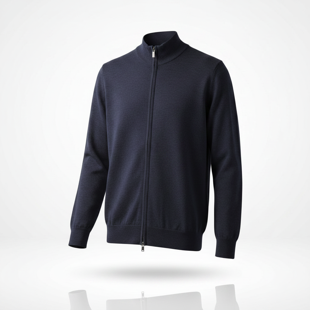Cardigan cu Fermoar - Bleumarin